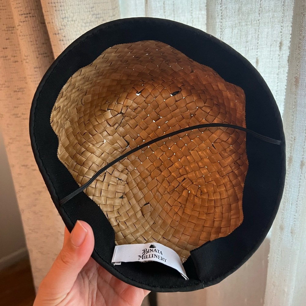 Pill Box Straw Hat By Binata Millinery - Picture 6 of 6